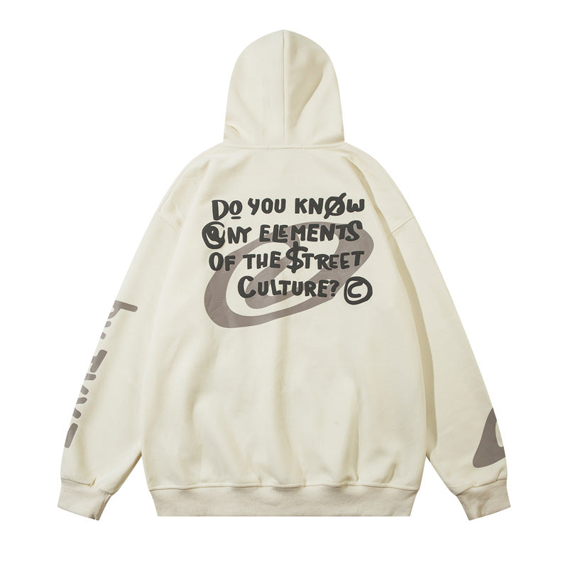 Creative Cartoon Foam Printed Hoodie Casual Top