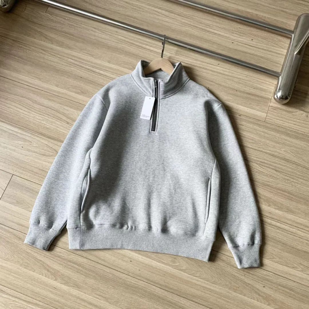 Men's Thick Loose Half Zipped Stand Collar Top