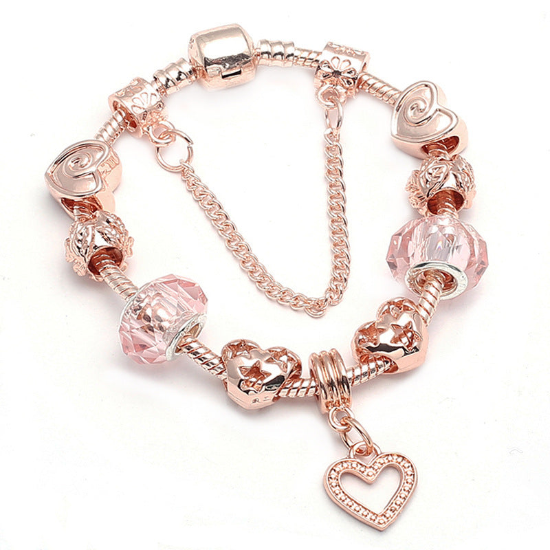 Love Geometric Rose Gold Bracelet Women's Jewelry