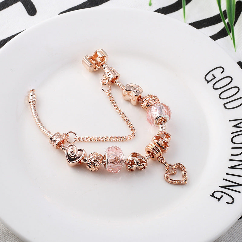 Love Geometric Rose Gold Bracelet Women's Jewelry
