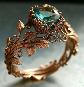 Rose Gold Flower Crystal Ring