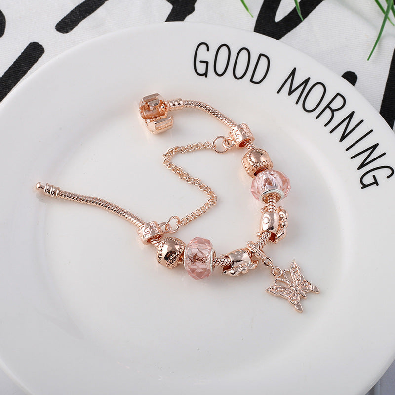 Love Geometric Rose Gold Bracelet Women's Jewelry