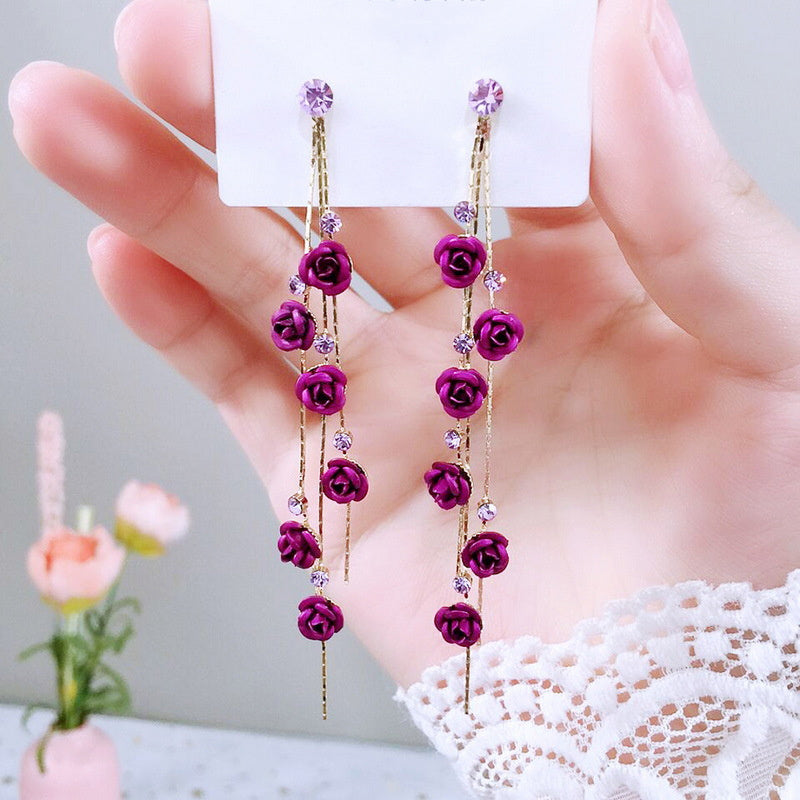 Flower Rhinestone Earrings