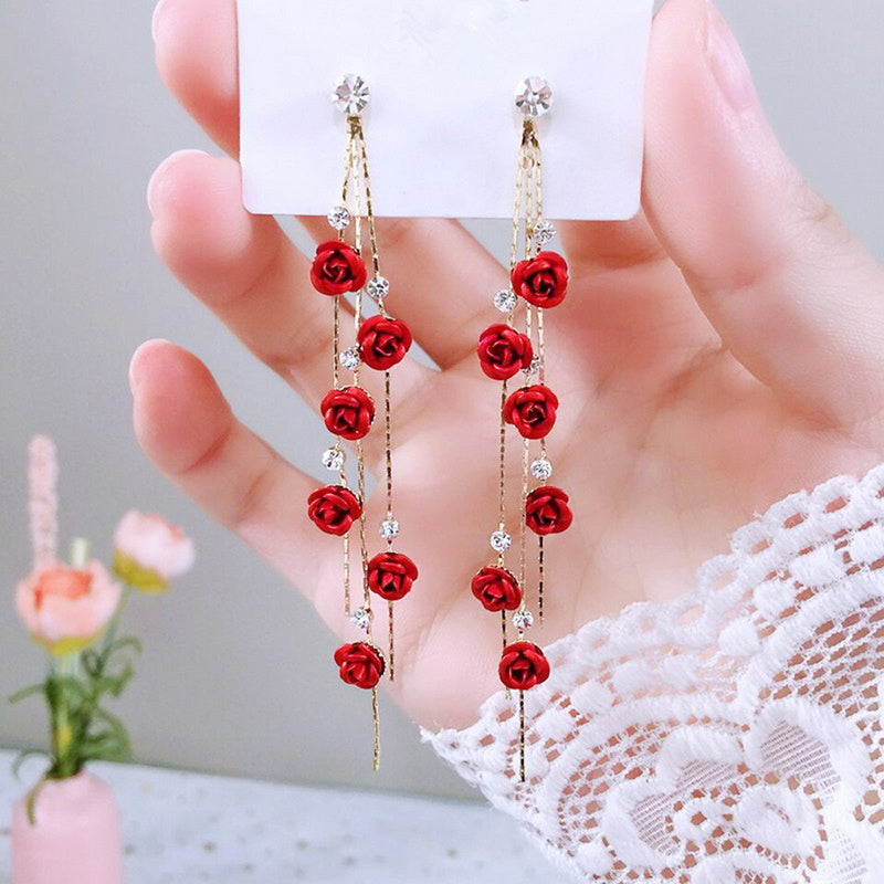 Flower Rhinestone Earrings