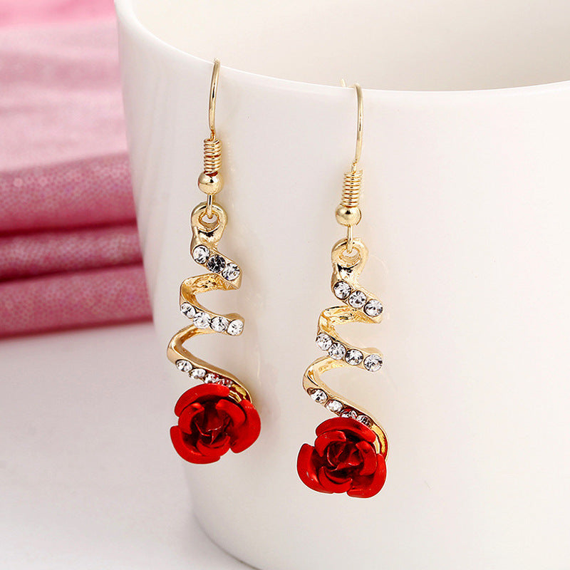 Flower Rhinestone Earrings
