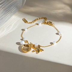 Shell Starfish Pendant Bracelet
