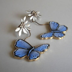 Butterfly And Flower Earrings