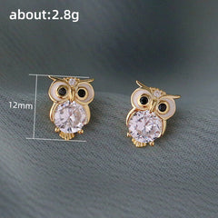 Diamonds Owl Stud Earrings