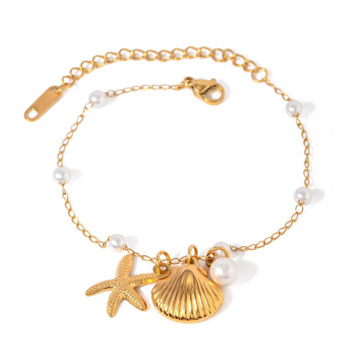 Shell Starfish Pendant Bracelet