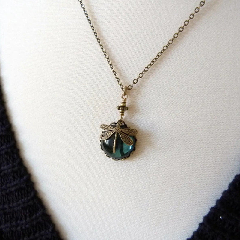 Dragonfly Crystal  Necklace