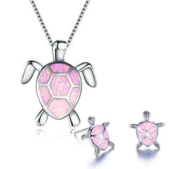 Turtle Simple Necklace Stud Earrings Set