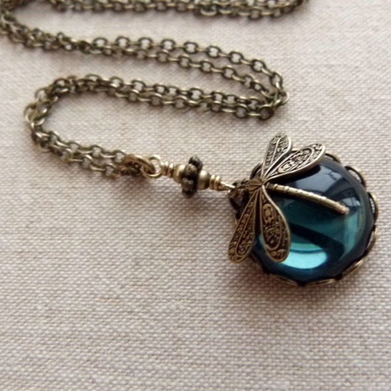 Dragonfly Crystal  Necklace