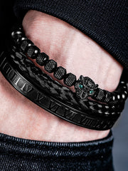 Leopard Head Set  Bracelet