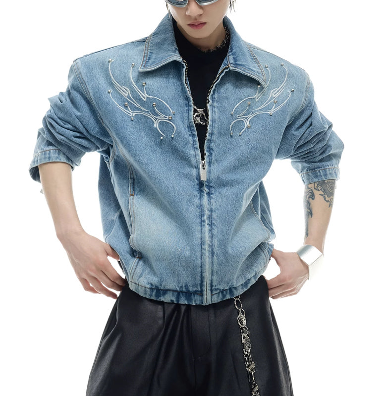 Rivet Backbone Denim Coat