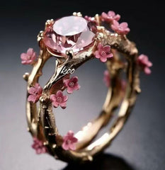 Inlaid Zircon Ring Two-piece Set