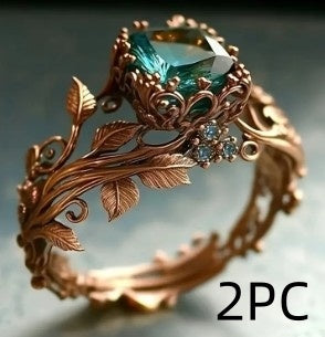 Rose Gold Flower Crystal Ring
