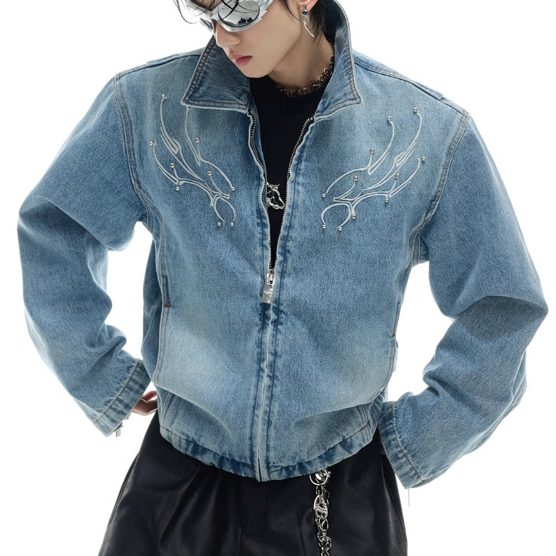 Rivet Backbone Denim Coat