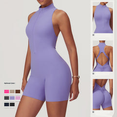Backless Shorts Jumpsuit