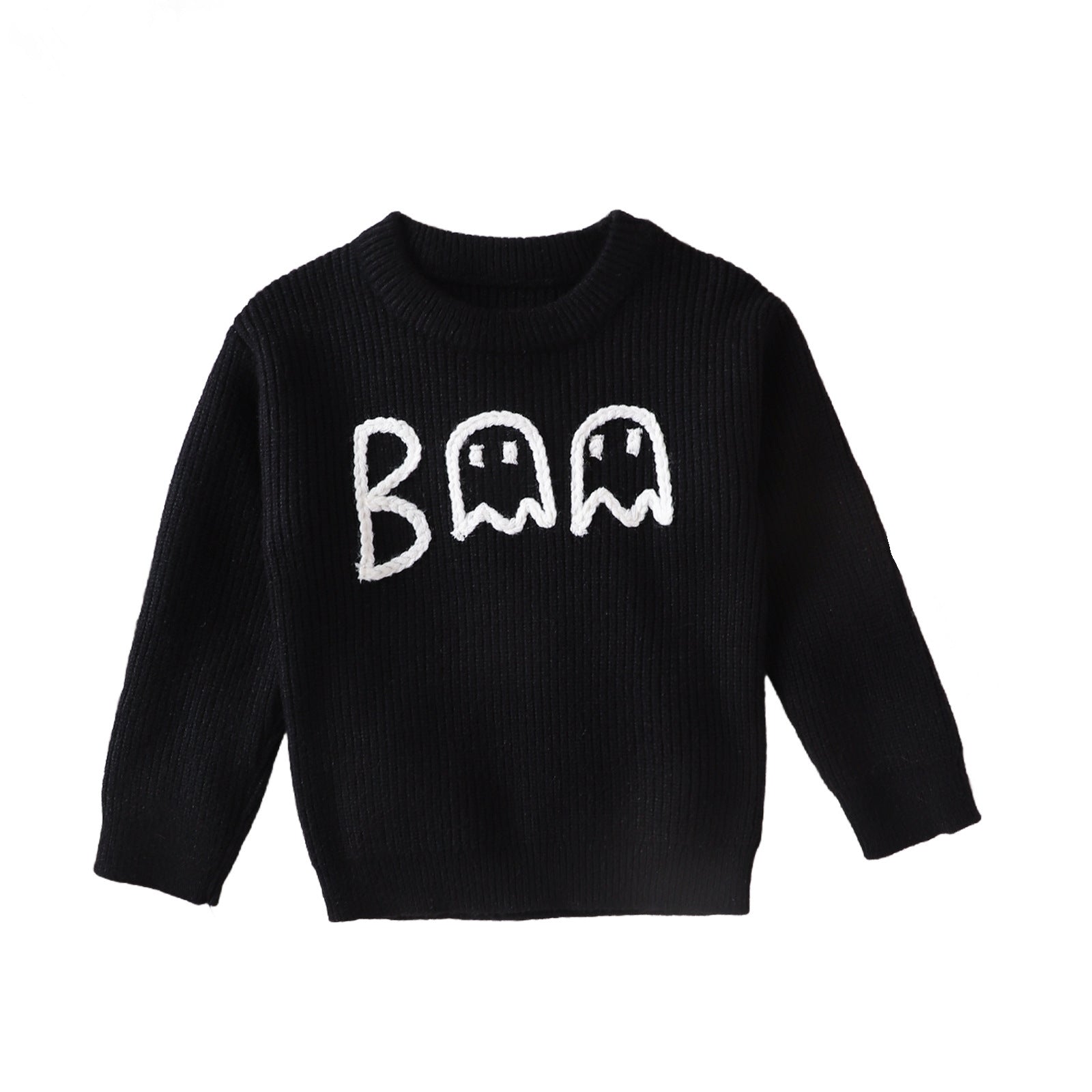Ghost Embroidered Long-sleeved Sweater