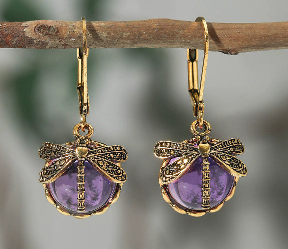 Boho Chakra Blue Moonstone Earrings