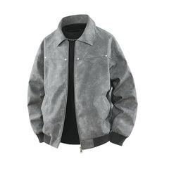 Lapel Leather Coat