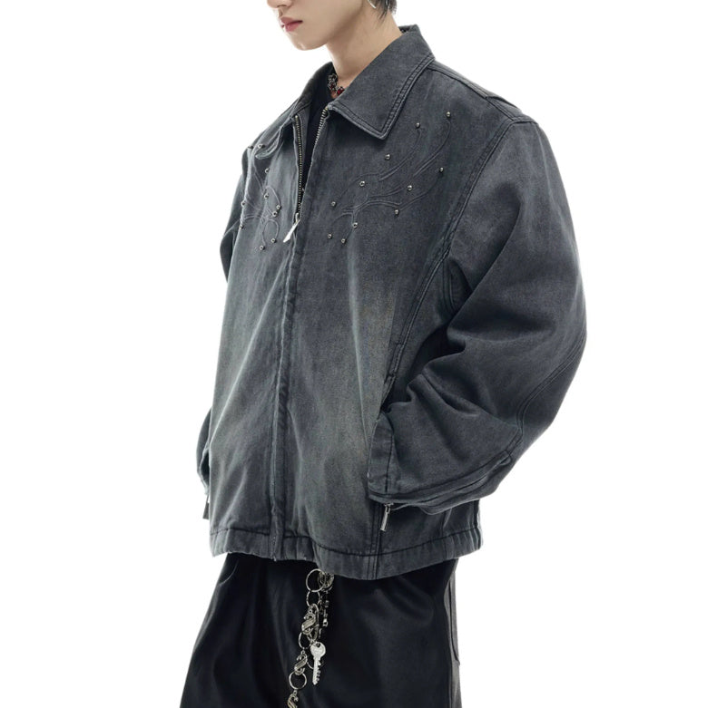 Rivet Backbone Denim Coat