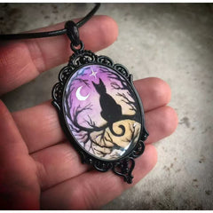 Starry Night Cat Resin Pendant