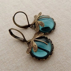 Boho Chakra Blue Moonstone Earrings