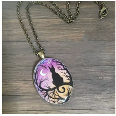 Starry Night Cat Resin Pendant