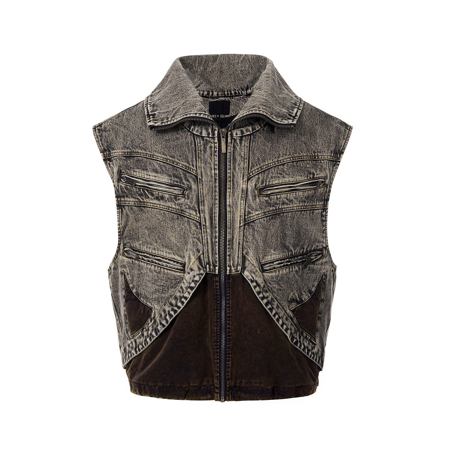 Splicing Denim Vest Jacket