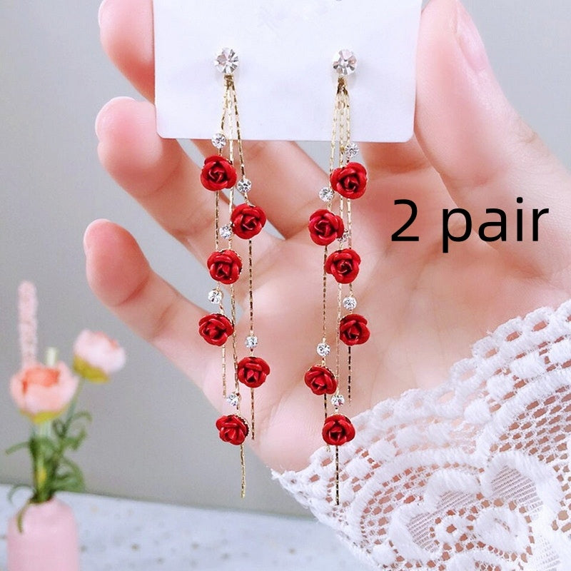 Flower Rhinestone Earrings