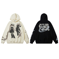 Creative Cartoon Foam Printed Hoodie Casual Top