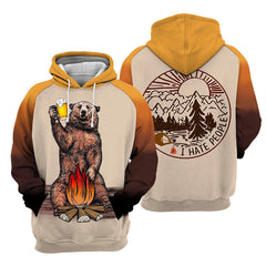 Funny Animal 3D Digital Printing Men's Leisure Pullover Hooded Sweater