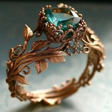Rose Gold Flower Crystal Ring