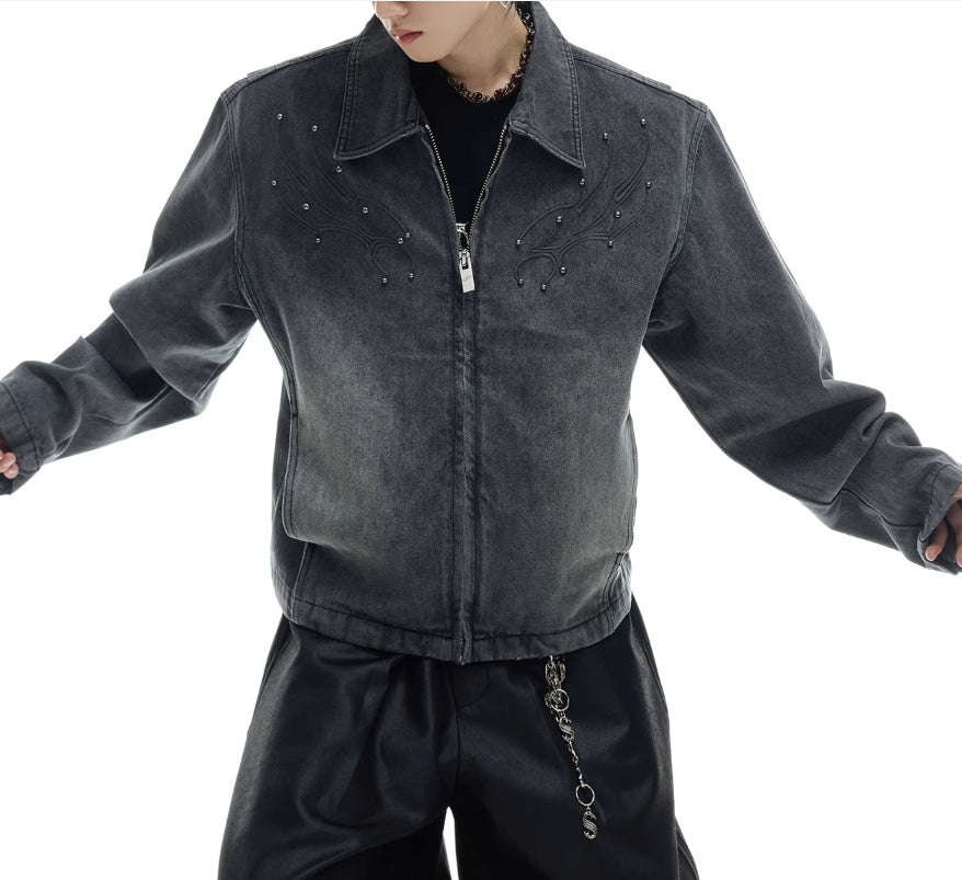 Rivet Backbone Denim Coat