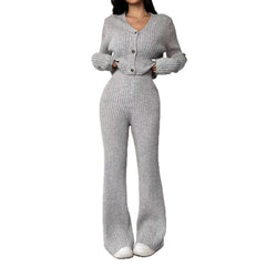 Cardigan Bootcut Trousers Versatile Casual