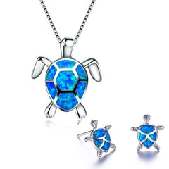 Turtle Simple Necklace Stud Earrings Set