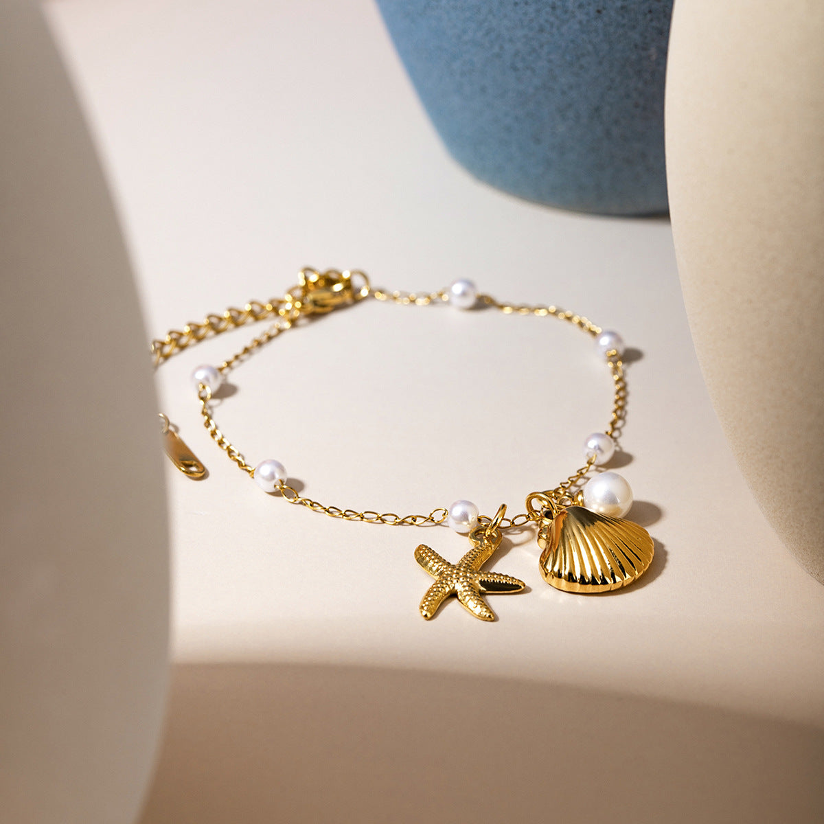 Shell Starfish Pendant Bracelet