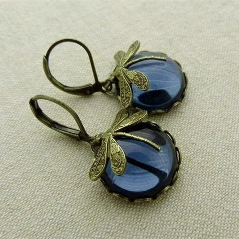 Boho Chakra Blue Moonstone Earrings