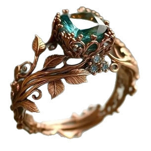 Rose Gold Flower Crystal Ring