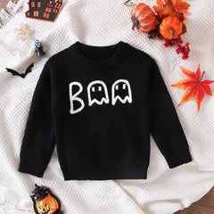 Ghost Embroidered Long-sleeved Sweater