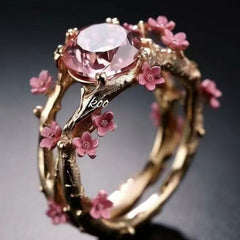 Inlaid Zircon Ring Two-piece Set