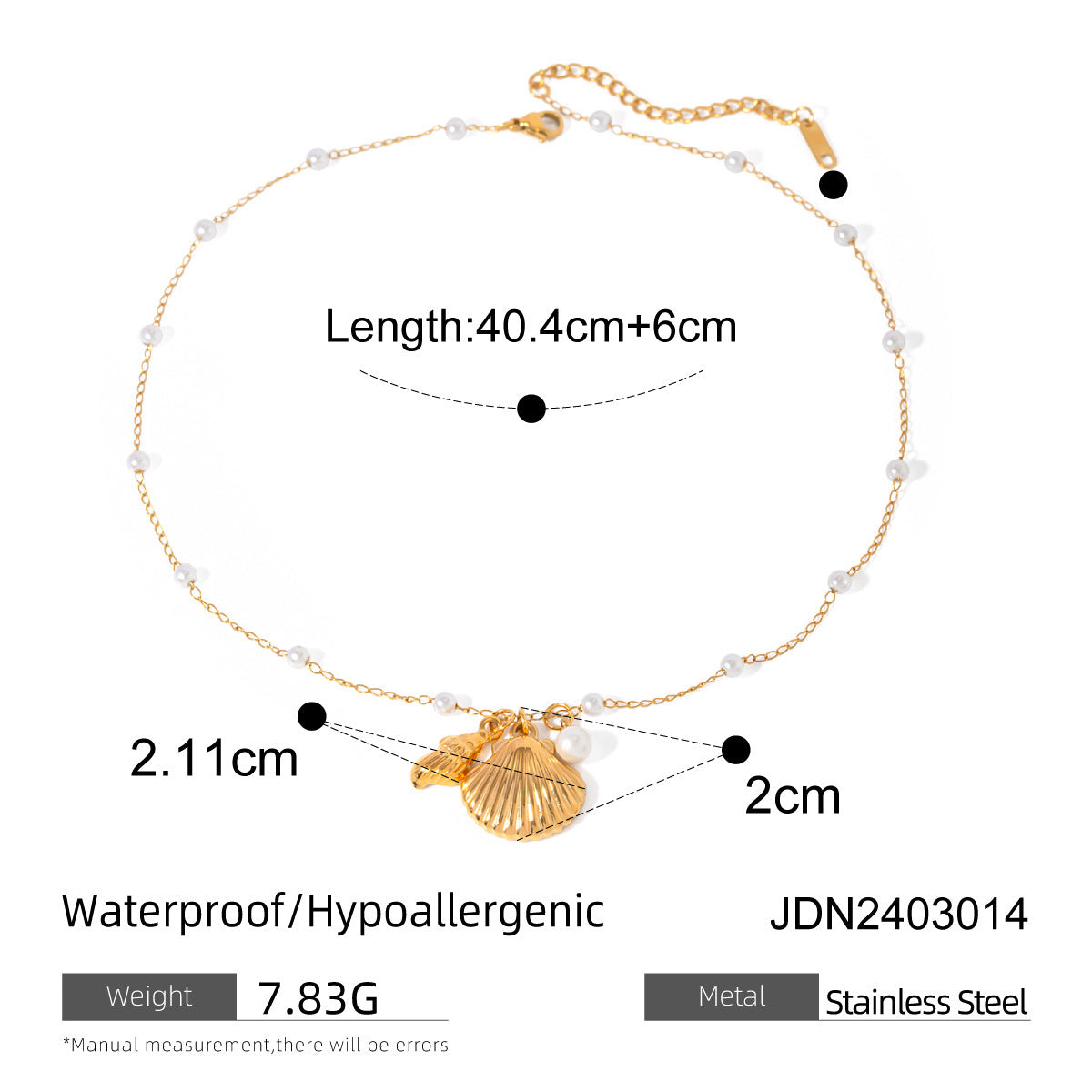 Shell Starfish Pendant Bracelet