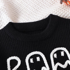 Ghost Embroidered Long-sleeved Sweater