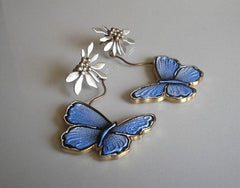 Butterfly And Flower Earrings