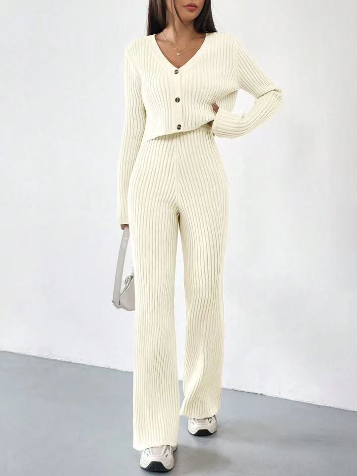 Cardigan Bootcut Trousers Versatile Casual