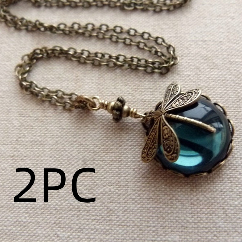 Dragonfly Crystal  Necklace
